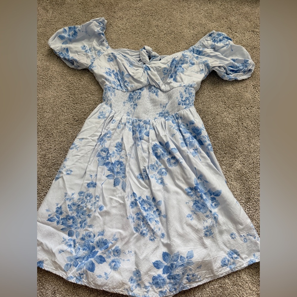 Hollister Light Blue Floral Dress